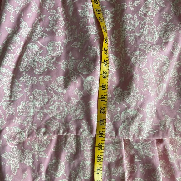 Vintage Handmade Pink and White Floral Ruffle Dress Size 10-12 - Picture 7 of 8